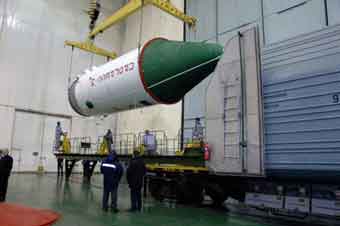 Progress M-63 Transport zur General Integration; Credit: Energia