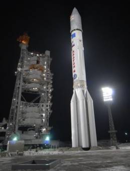 Proton M vor dem Start; Credit: Chrunitshew