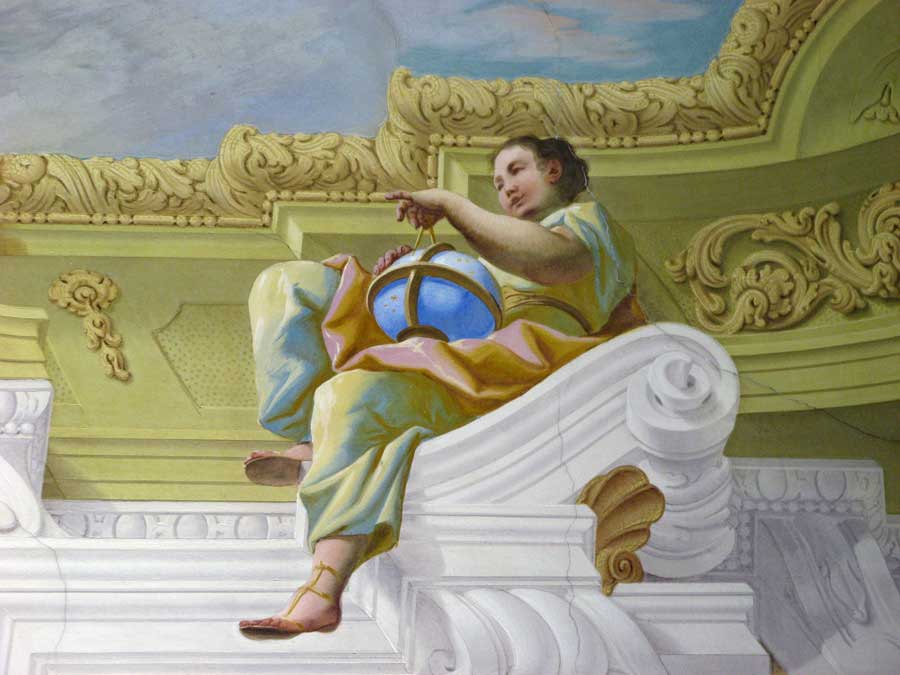 Urania in der Stiftsbibliothek Melk; Bild: Johanna Spiller