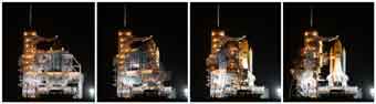 Atlantis am Abend vor dem Start; Credit: Chris Miller Spaceflightnow